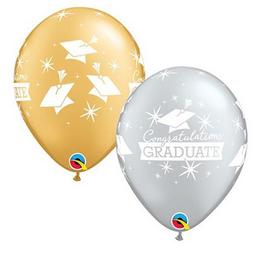 11 inch-es Congratulations Graduate Caps Fehér Printtel Ballagási Lufi 